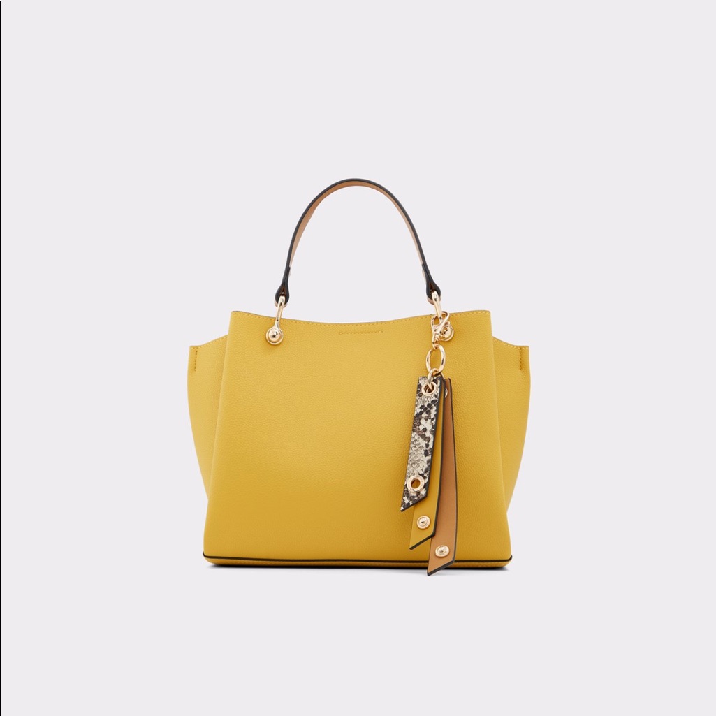 Aldo Viremma Satchel/Crossbody Leatherette Bag (Yellow)